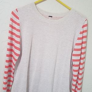 Poof Striped Sleeve Sweater